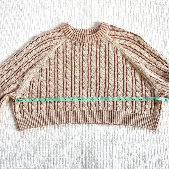 NWT TULAROSA Laney Cropped Pullover Pink Cable Knit Crewneck Sweater Size Small - Picture 12 of 14